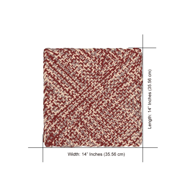 Image of Set of 6 Hand-Woven Square Placemats / Dining Mats Coral, Sage, Blue, Powder pink, White