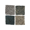 Image of Set of 4 Hand-Woven Square Placemats / Dining Mats Aubergine, Blue, Moss green, Grey, Lemon, Light purple