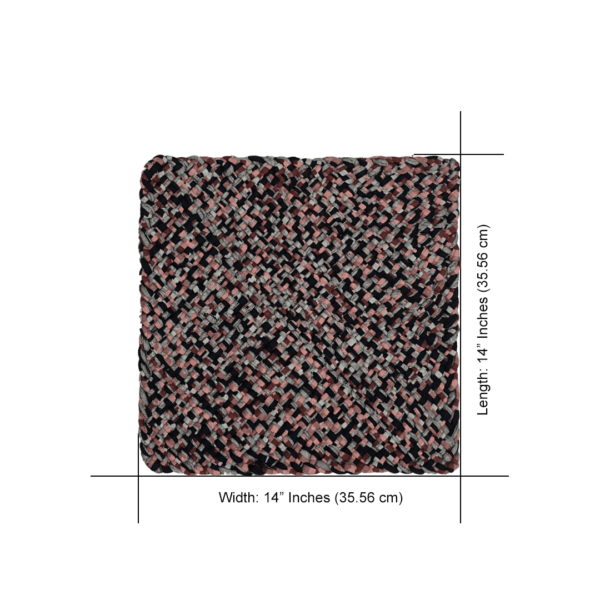 Image of Set of 6 Hand-Woven Square Placemats / Dining Mats Old rose, Grey, Burgundy, Silver grey, Navy
