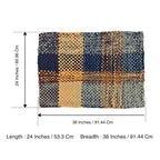Braided Edged Floor Rug / Throw | Peach, Navy, Grey