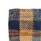 Braided Edged Floor Rug / Throw | Peach, Navy, Grey
