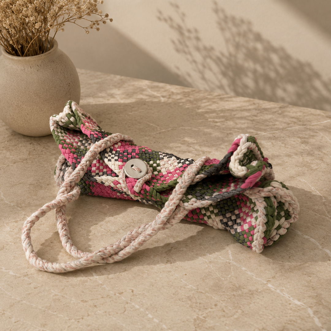 Soft Tote | Hand Carry | Hot Pink, Green Off White