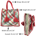 Soft Tote | Hand Carry | Brown, Sea Green, Dark Green, Dark Brown