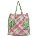 Soft Tote | Hand Carry |Fuchsia Pink, Light Green