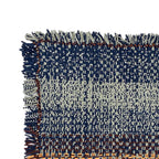 Tassel Floor Rug / Throw Peach Navy Grey