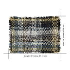 Tassel Floor Rug / Throw Aubergine, Blue, Moss Green, Grey, Lemon, Light Purple