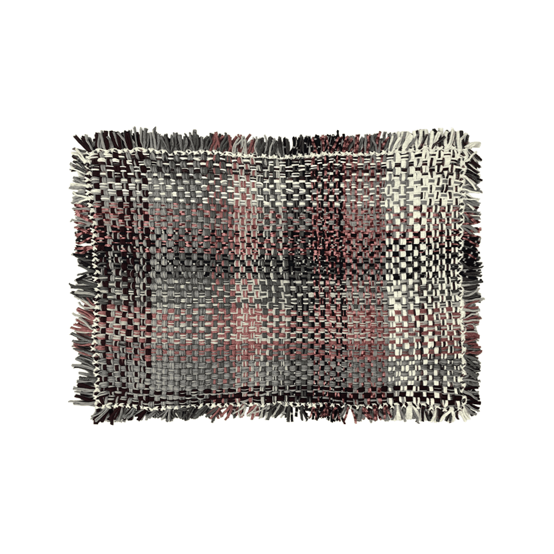 Image of Tassel Floor Rug / Throw Old Rose, Grey, Burgundy, Silver Grey, Navy