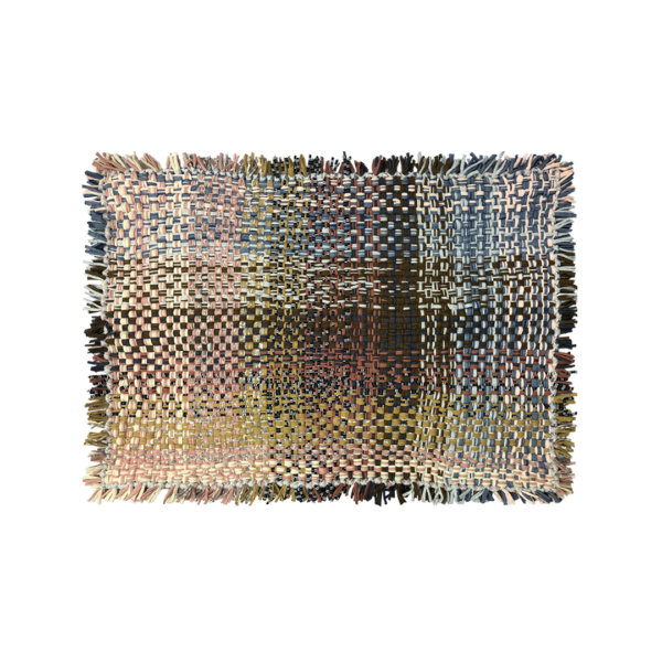 Image of Tassel Floor Rug / Throw Pink, Denim Blue, Brown, Beige, Navy, Off White