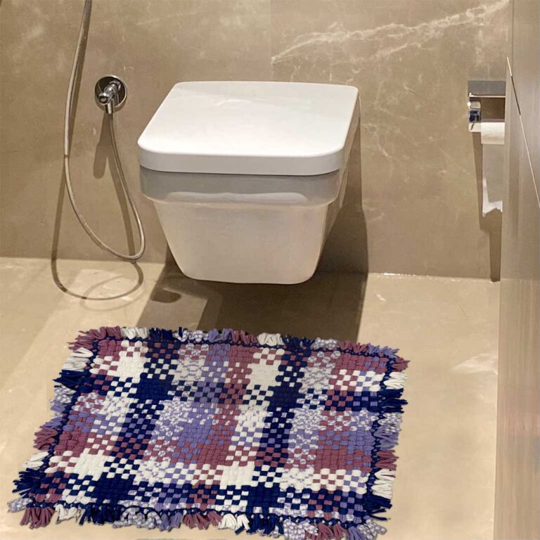 Image of Bathroom Mat / Door Mat / Meditation Mat | Purple, White, Navy