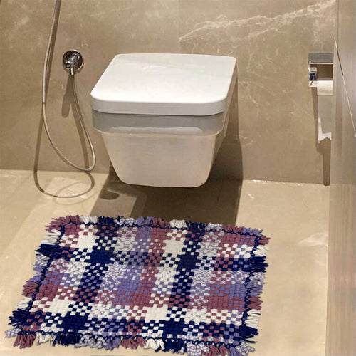 Bathroom Mat / Door Mat / Meditation Mat | Purple, White, Navy