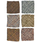 Set of 6 Hand-Woven Square Placemats / Dining Mats Pink, Denim blue, Brown, Beige, Navy, Off white