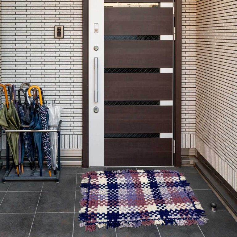 Image of Bathroom Mat / Door Mat / Meditation Mat | Purple, White, Navy