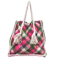 Soft Tote | Hand Carry | Hot Pink, Green Off White