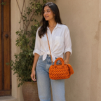 Fleur Bag | Orange / Hand, Shoulder or Crossbody Carry