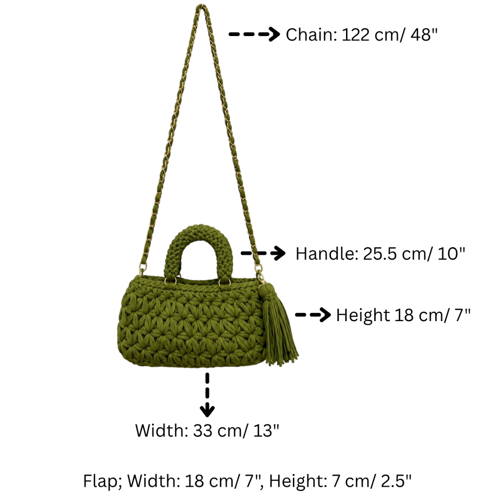 Fleur Bag | Olive Green / Hand, Shoulder or Crossbody Carry