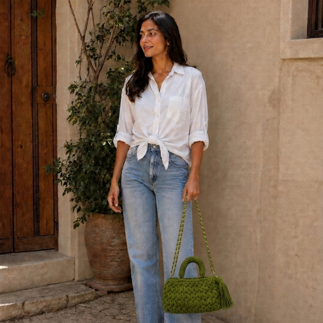 Fleur Bag | Olive Green / Hand, Shoulder or Crossbody Carry