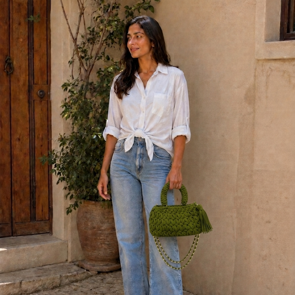 Fleur Bag | Olive Green / Hand, Shoulder or Crossbody Carry