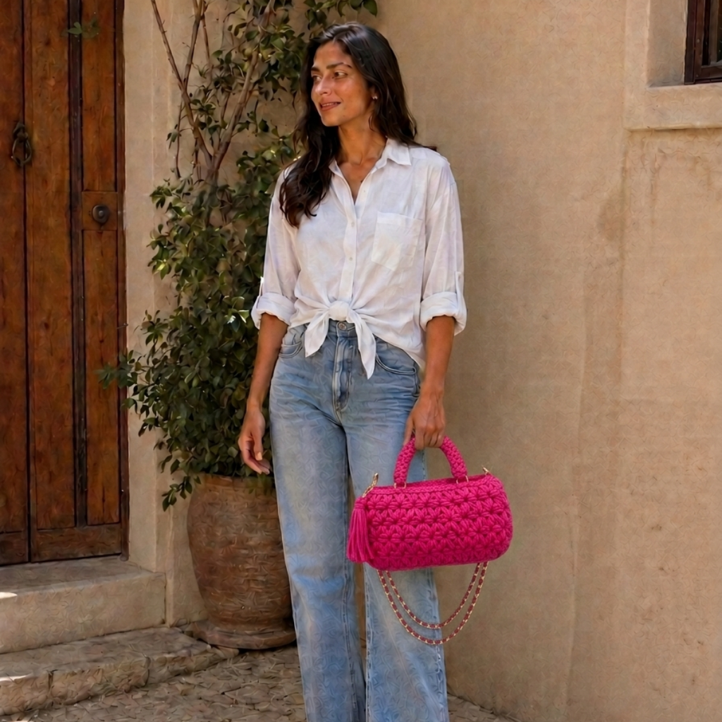 Fleur Bag | Hot Pink / Hand, Shoulder or Crossbody Carry