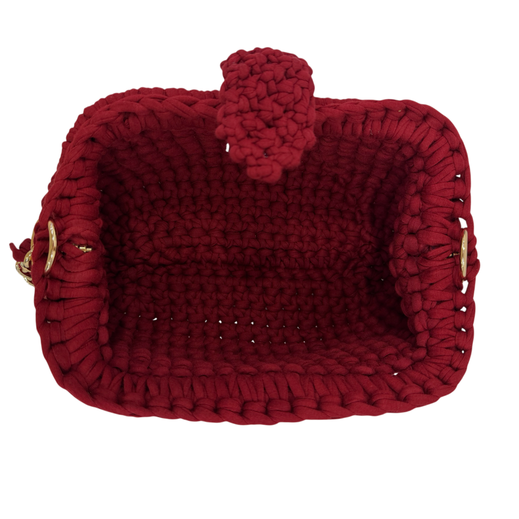 Crochet Snap Clutch | Blood Red / Hand or Shoulder Carry