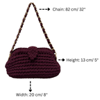 Crochet Snap Clutch | Burgundy/ Hand or Shoulder Carry
