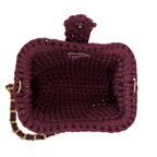 Crochet Snap Clutch | Burgundy/ Hand or Shoulder Carry