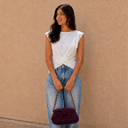Crochet Snap Clutch | Burgundy/ Hand or Shoulder Carry