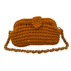 Crochet Snap Clutch | Orange/ Hand or Shoulder Carry