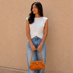 Crochet Snap Clutch | Orange/ Hand or Shoulder Carry