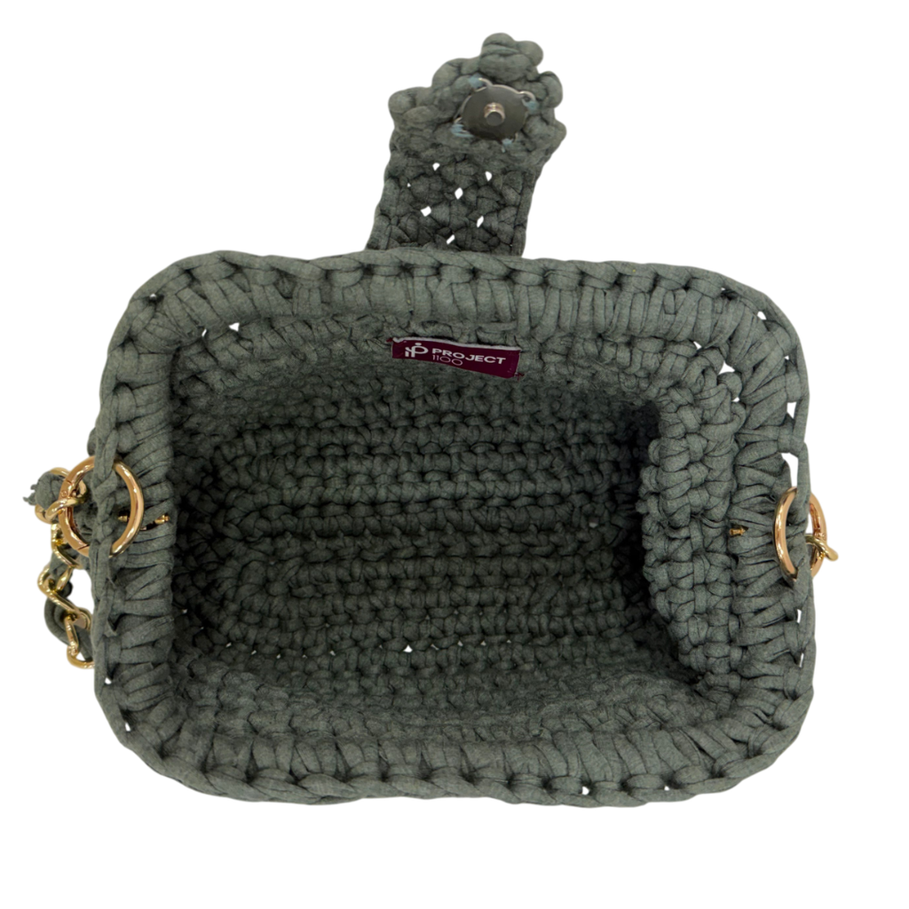 Crochet Snap Clutch | Ash Grey / Hand or Shoulder Carry