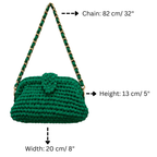 Crochet Snap Clutch | Green / Hand or Shoulder Carry