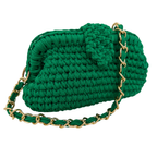 Crochet Snap Clutch | Green / Hand or Shoulder Carry