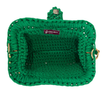 Crochet Snap Clutch | Green / Hand or Shoulder Carry