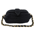Crochet Snap Clutch | Black / Hand or Shoulder Carry
