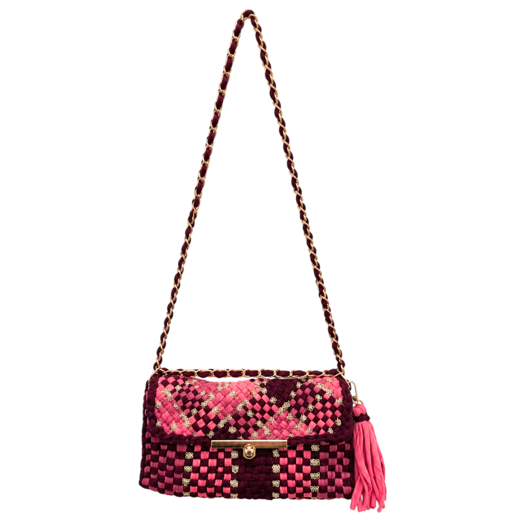 Mosaic Radiance Bag | Bubblegum Pink, Burgundy / Shoulder Carry