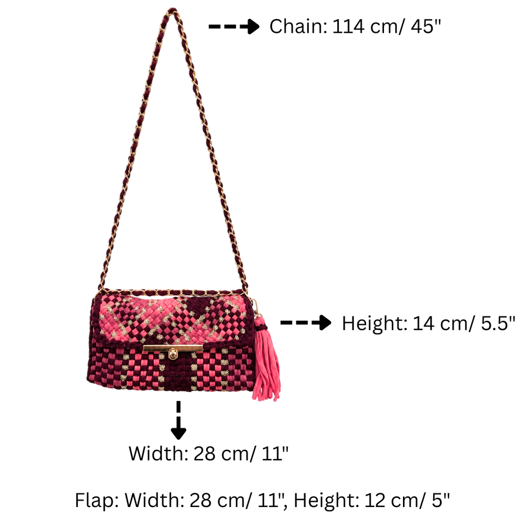 Mosaic Radiance Bag | Bubblegum Pink, Burgundy / Shoulder Carry
