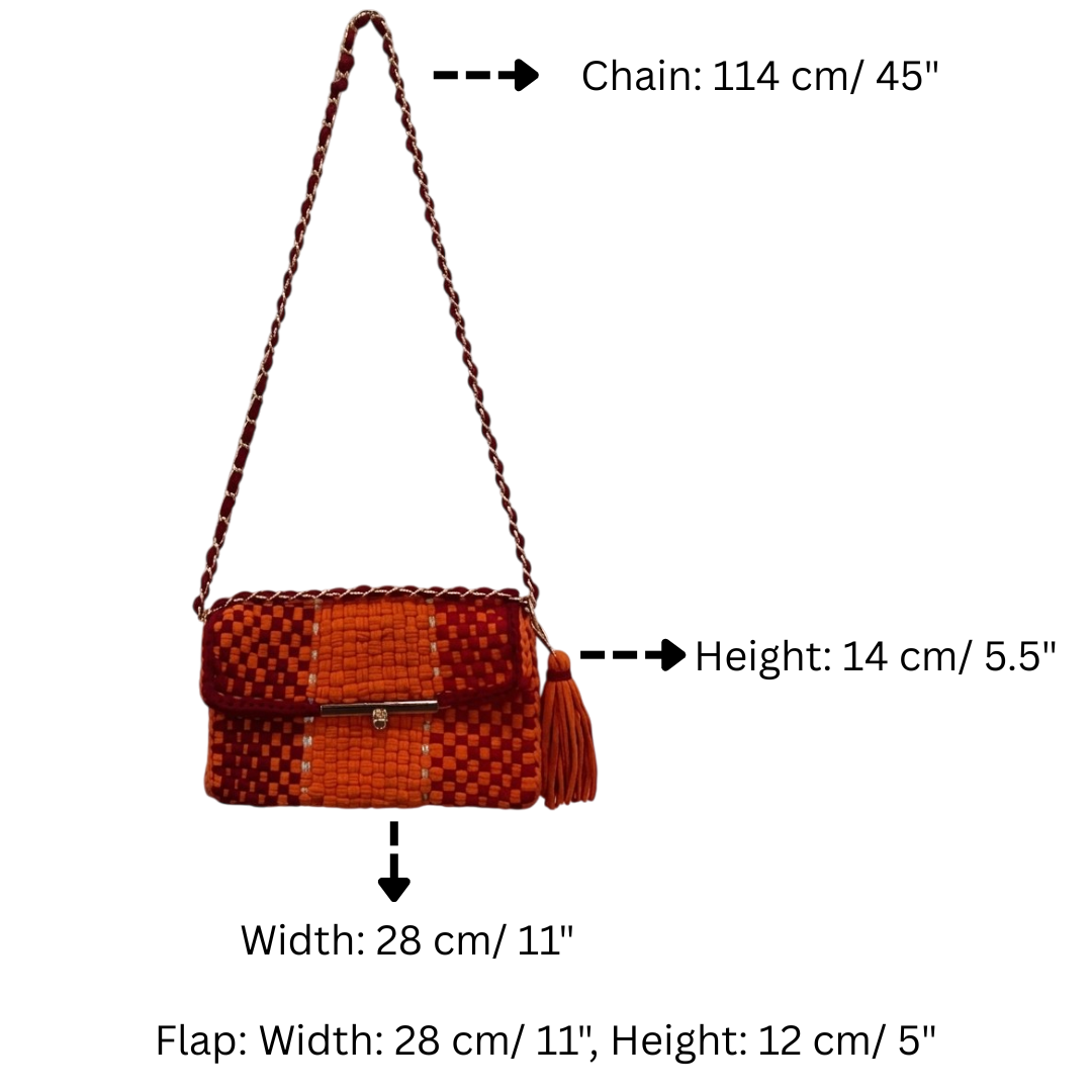 Mosaic Radiance Bag | Rust Orange, Crimson Red / Shoulder Carry