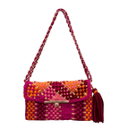 Mosaic Radiance Bag | Berry Maroon, Fuchsia Pink, Orange / Shoulder Carry