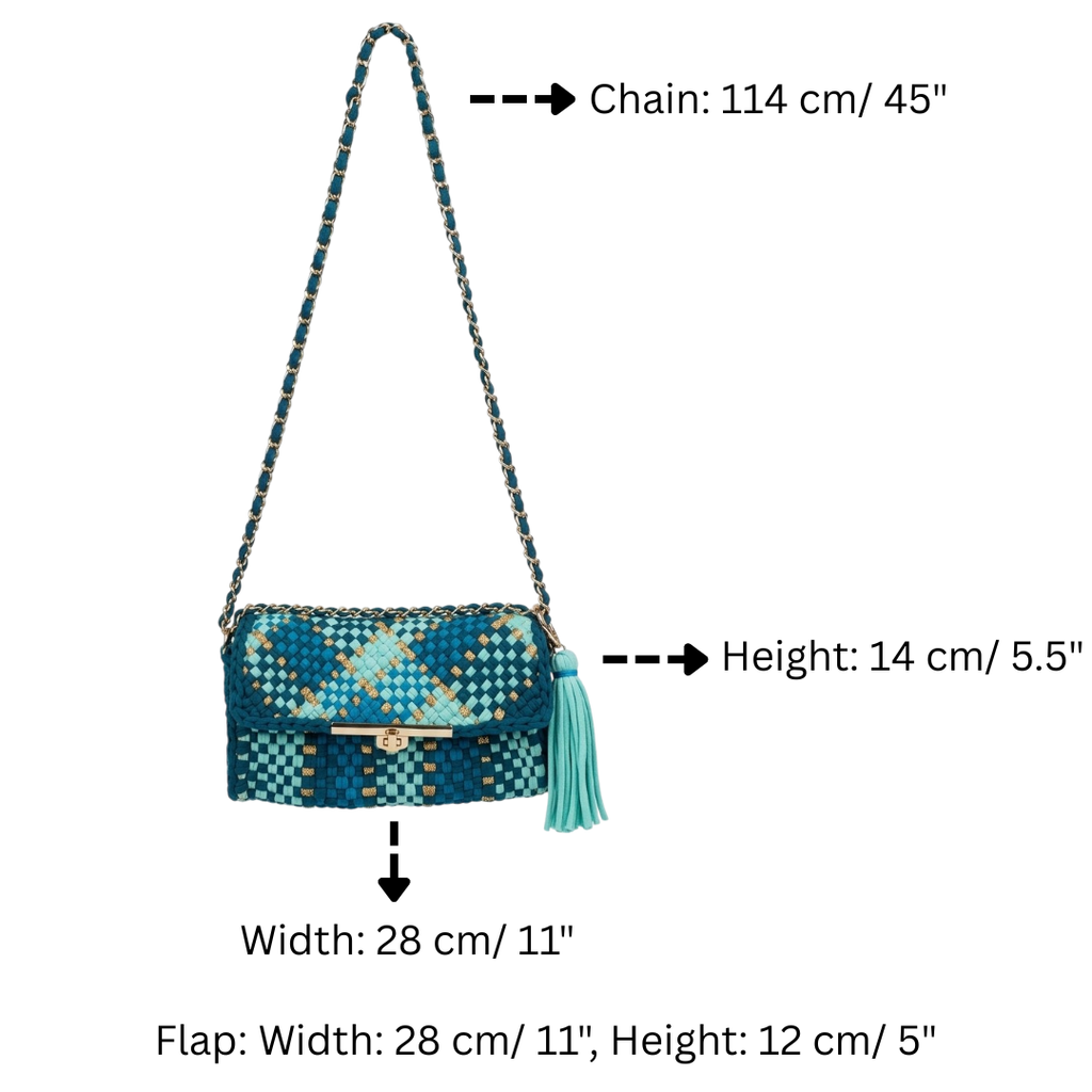 Mosaic Radiance Bag | Deep Teal, Cobalt, Turquoise Blue / Shoulder Carry