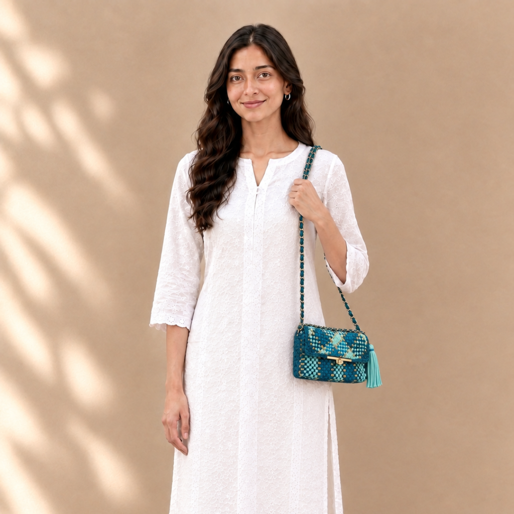 Mosaic Radiance Bag | Deep Teal, Cobalt, Turquoise Blue / Shoulder Carry