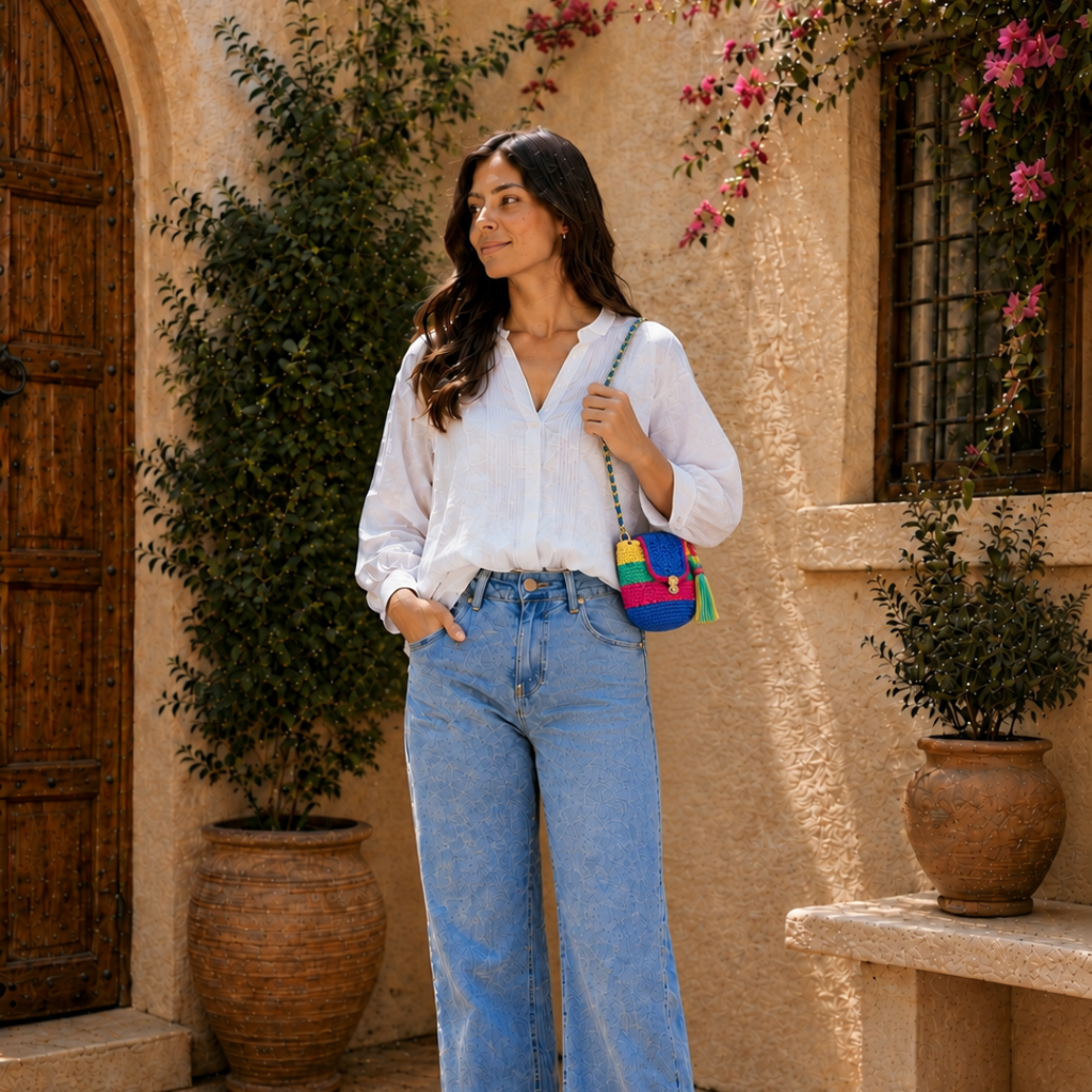 Crochet Bucket Sling | Royal Blue, Yellow, Mint Green, Hot Pink / Shoulder or Crossbody Carry