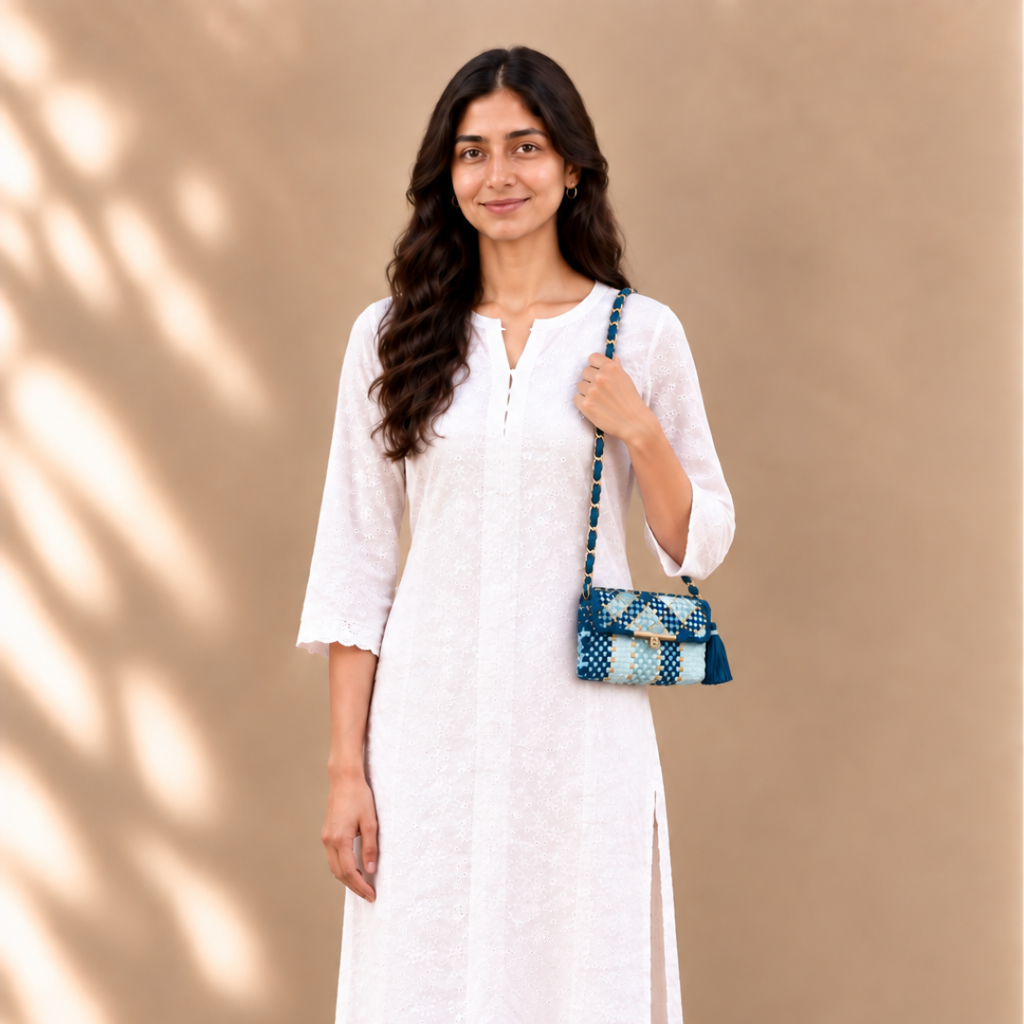 Mosaic Radiance Bag | Shades Of Blues / Shoulder Carry