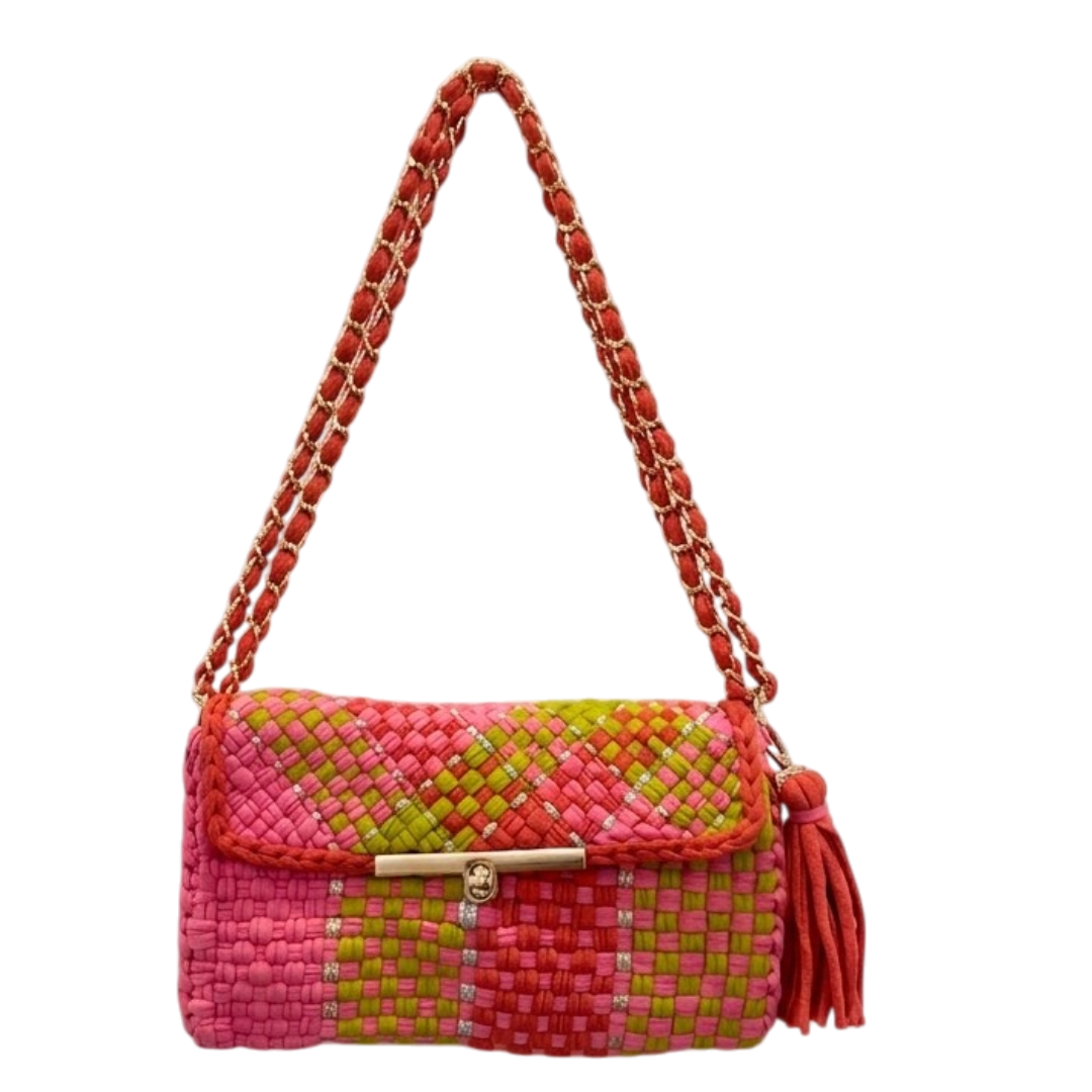 Mosaic Radiance Bag | Vivid Pink, Lime Green, Tangerine / Shoulder Carry