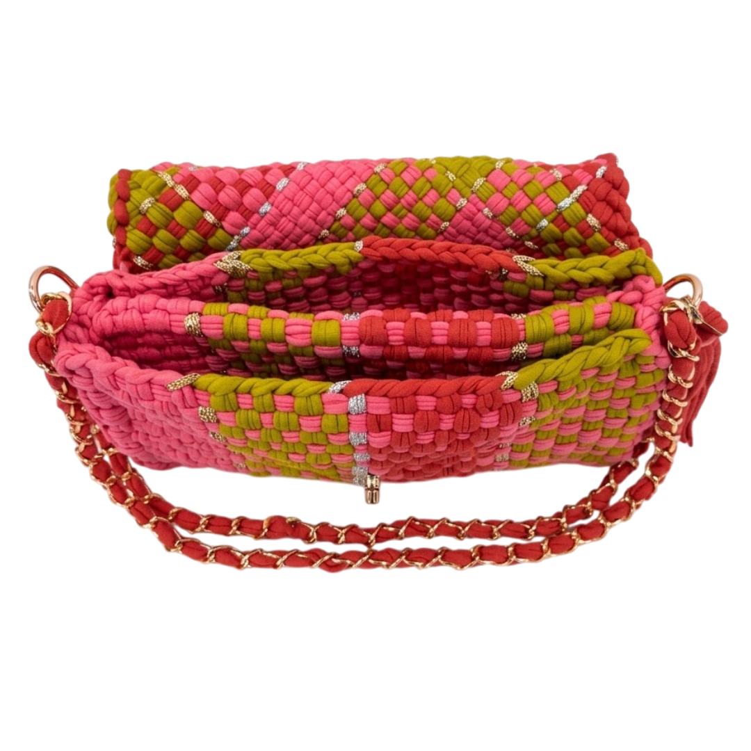 Mosaic Radiance Bag | Vivid Pink, Lime Green, Tangerine / Shoulder Carry