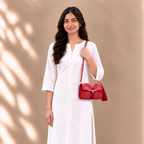 Mosaic Radiance Bag | Shades of Red, Pink, Orange / Shoulder Carry