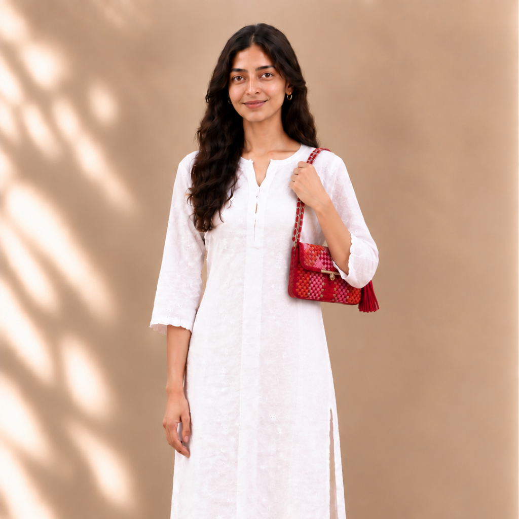 Mosaic Radiance Bag | Shades of Red, Pink, Orange / Shoulder Carry