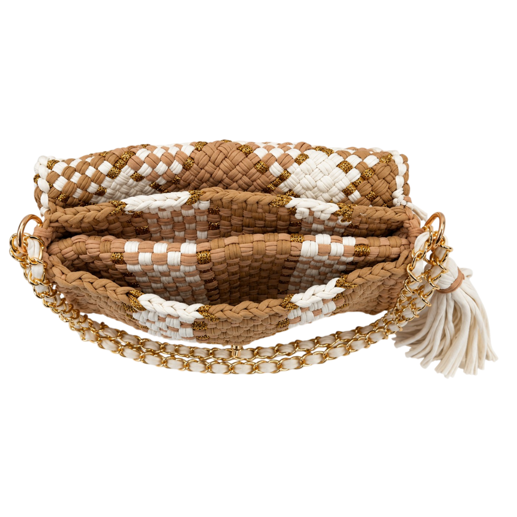 Mosaic Radiance Bag | Beige, Camel, Off White / Shoulder Carry