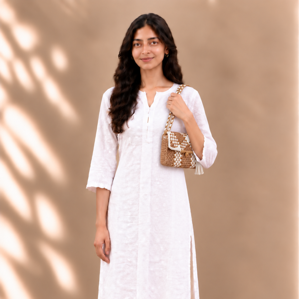 Mosaic Radiance Bag | Beige, Camel, Off White / Shoulder Carry