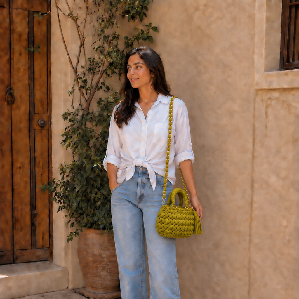 Fleur Bag | Chartreuse / Hand, Shoulder or Crossbody Carry