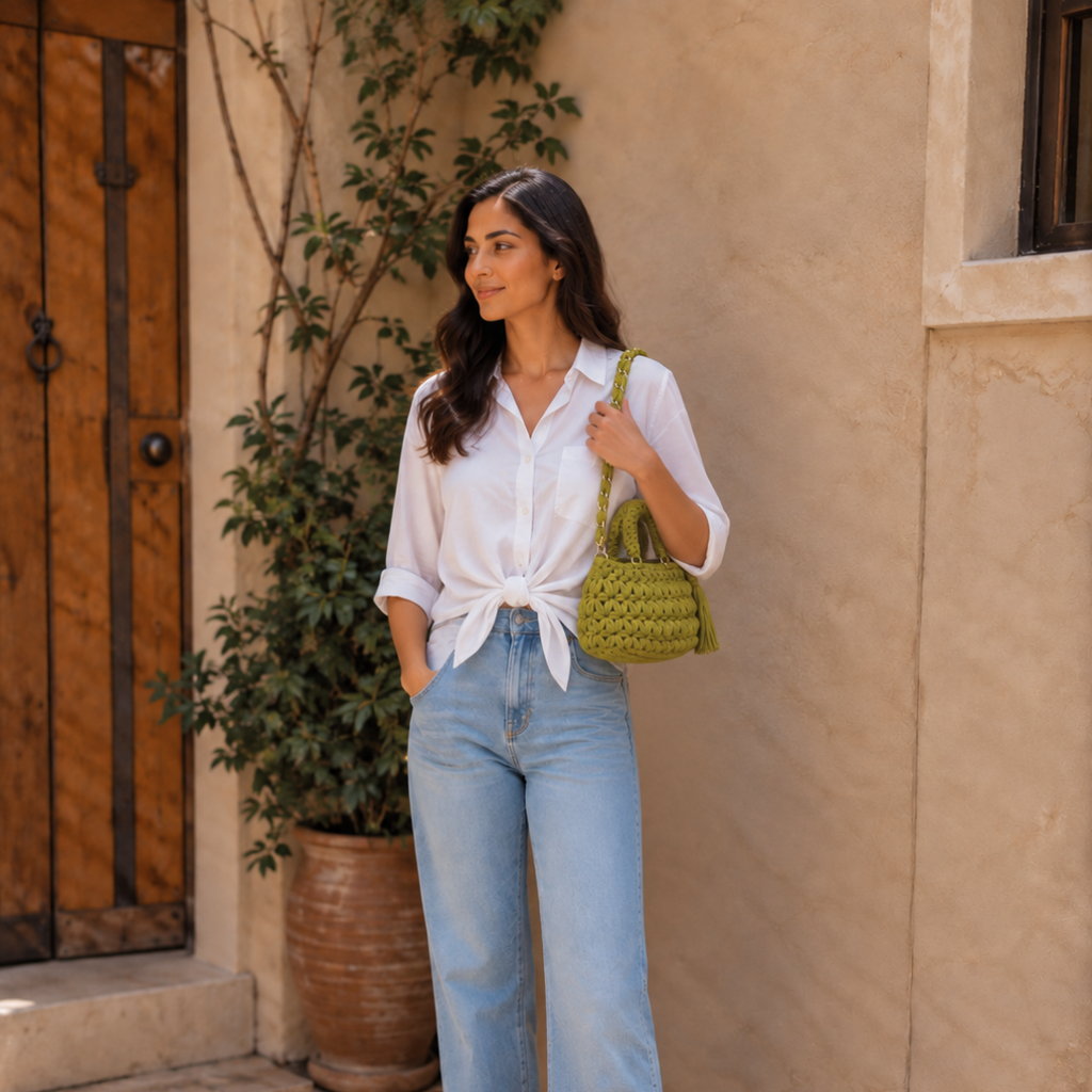 Fleur Bag | Chartreuse / Hand, Shoulder or Crossbody Carry