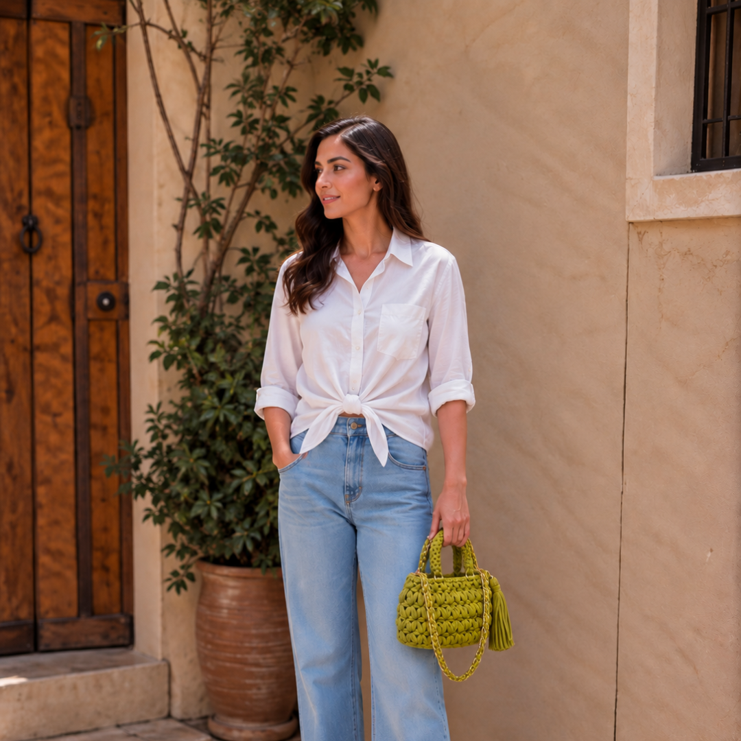 Fleur Bag | Chartreuse / Hand, Shoulder or Crossbody Carry